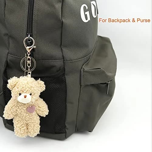 Zitokin Bear Plush Keychain Toys for Kids with Purple Heart 5" Inch Stuffed Teddy Plushie Backpack Purse Pendant Gift for Girls thumbnail 2