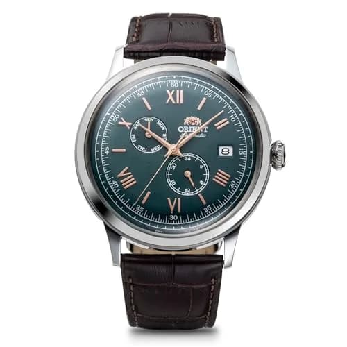 Orient Bambino RN-AK0703E Automatic Watch, Green Dial, 40.5mm Stainless Steel Case, Brown Calf Strap thumbnail 1