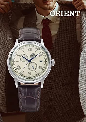 Orient Bambino RN-AK0703E Automatic Watch, Green Dial, 40.5mm Stainless Steel Case, Brown Calf Strap thumbnail 3