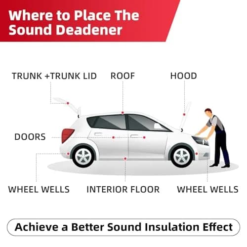 AggSound 157mil 6sqft Car Sound Deadening Mat | Blocks 98% Heat, Reduces Road Noise thumbnail 6