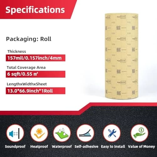 AggSound 157mil 6sqft Car Sound Deadening Mat | Blocks 98% Heat, Reduces Road Noise thumbnail 2