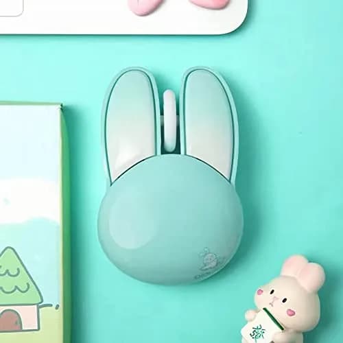 Lomiluskr Cute Bunny Wireless Mouse 1200 DPI | Silent, Lightweight, Candy Colors for Girls & Kids thumbnail 2