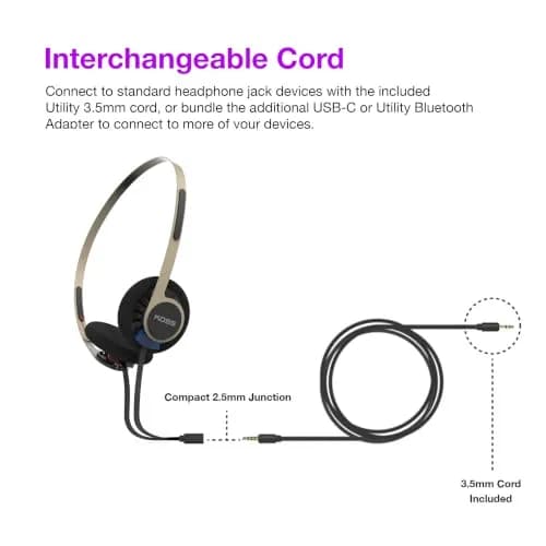 Koss KPH40 Utility On-Ear Headphones Rhythm Beige | Detachable Cord & 3.5mm Jack thumbnail 4