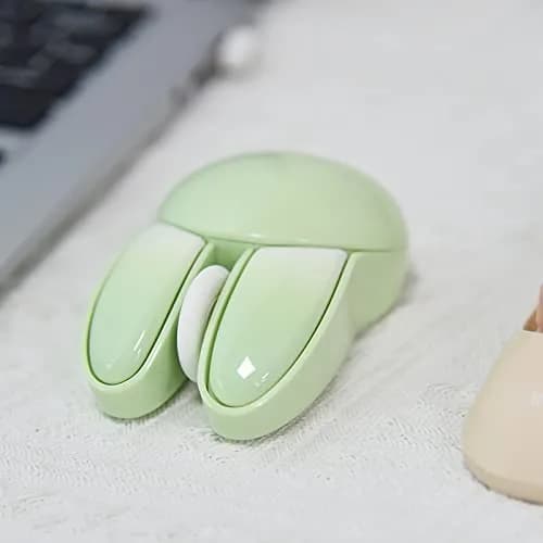 Lomiluskr Cute Bunny Wireless Mouse 59g | Silent 1200 DPI, Candy Colors, Kids & Girls (Green Bunny) thumbnail 5