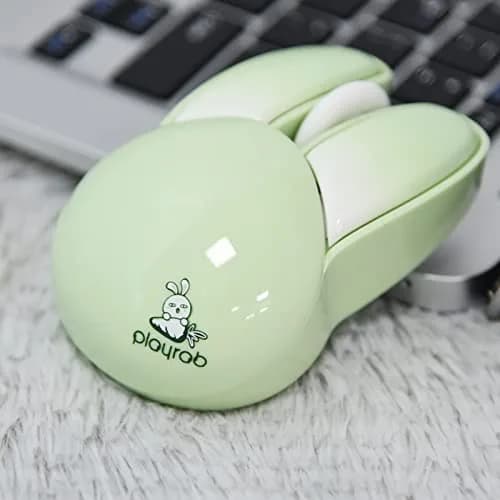 Lomiluskr Cute Bunny Wireless Mouse 59g | Silent 1200 DPI, Candy Colors, Kids & Girls (Green Bunny) thumbnail 8
