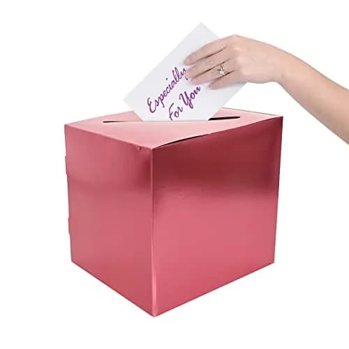Beistle Rose Gold Foil Card Box Holder | 22.86 cm (9 inches) Square thumbnail 3