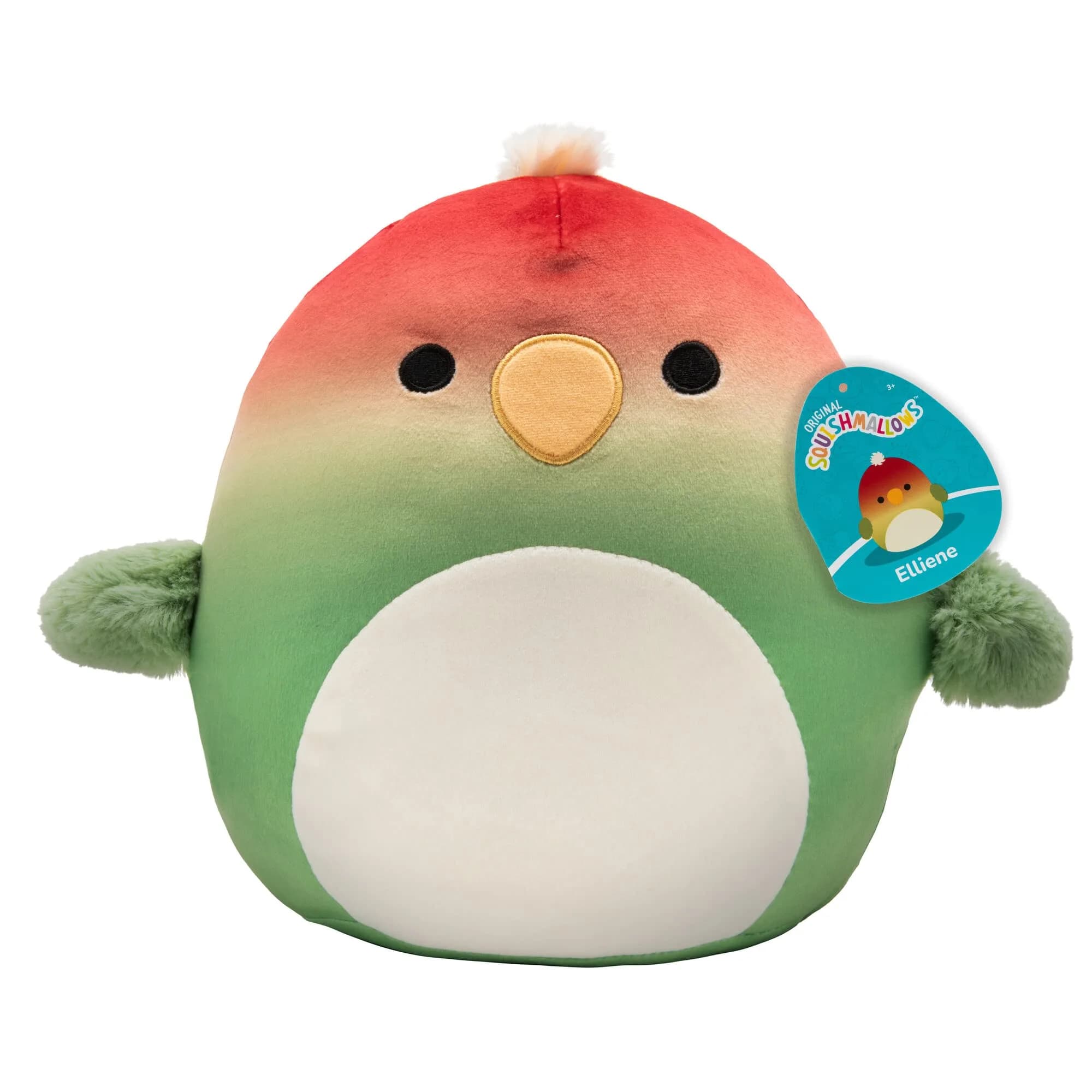 Squishmallows 8-Inch Elliene Parrot Plush | Vibrant Rainbow-Colored Cuddle Companion — Multicolor