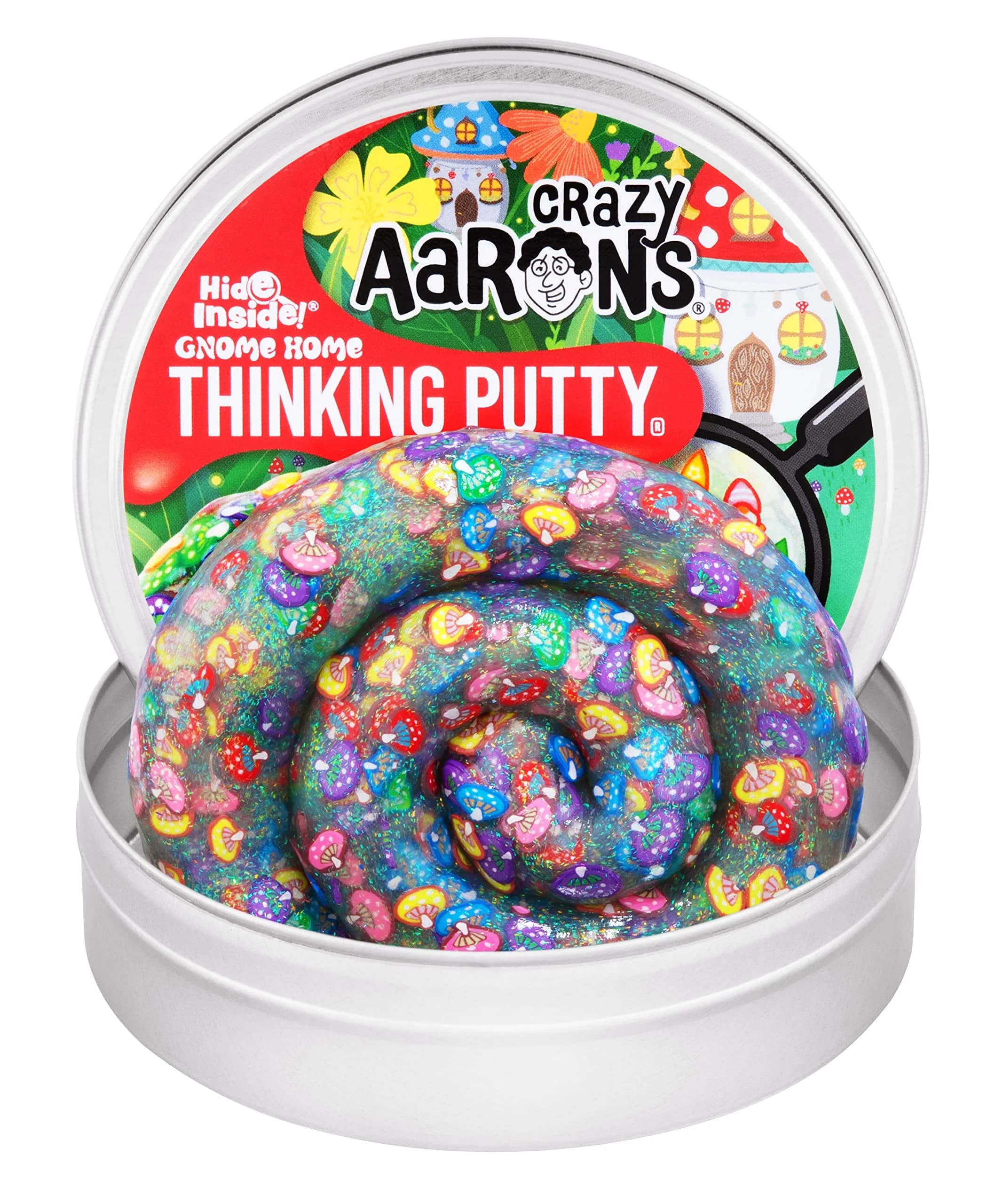Crazy Aaron's Thinking Putty - Gnome Home - Multi-Color Sensory Putty 4" Tin | Creative Stress Relief Toy for Kids & Adults thumbnail 1