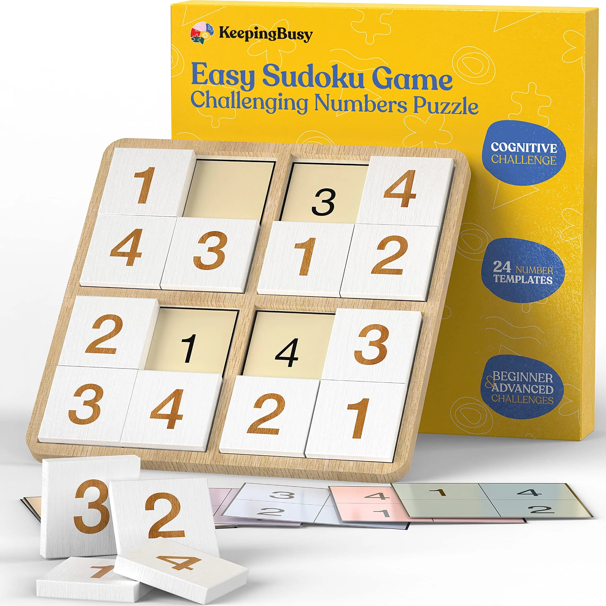 Keeping Busy Sudoku Dementia Activities for Seniors | Alzheimer Products for Elderly Patients | Fun Memory Game Toy & Cognitive Brain Puzzle for Senior Citizens w/Memory Loss or Alzheimers — Sudoku Set