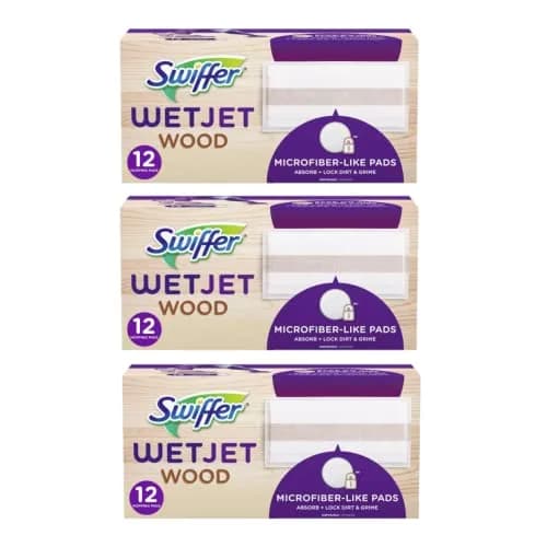 Swiffer WetJet Wood Mopping Pad Refill - 36 Count (12ct Pack of 3) | Gentle Microfiber for Hardwood Floors thumbnail 1