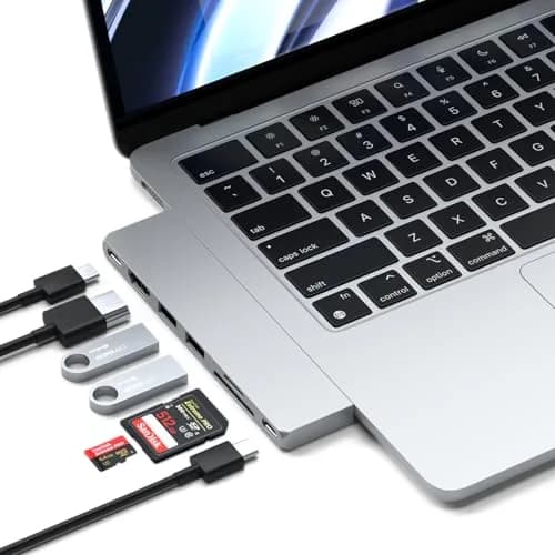 Satechi 7-in-1 USB-C Hub Pro Slim, 4K HDMI, USB 3.2 Gen 2, USB 4, Silver | MacBook Expansion & High-Speed Ports thumbnail 1