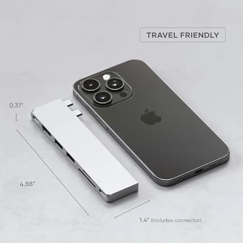 Satechi 7-in-1 USB-C Hub Pro Slim, 4K HDMI, USB 3.2 Gen 2, USB 4, Silver | MacBook Expansion & High-Speed Ports thumbnail 6