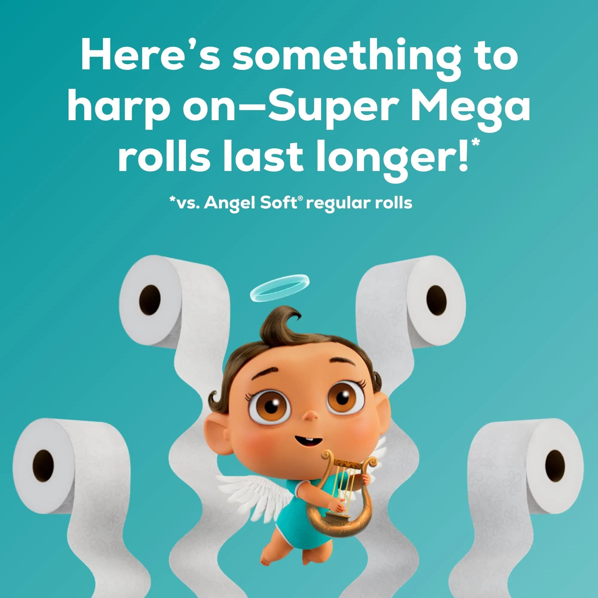 Angel Soft Toilet Paper Mega Rolls | Soft, Strong, Value Pack (6 Super Mega Rolls) - view 5