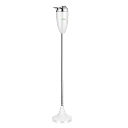 VIVOSUN Adjustable Standing Ashtray with Lid for Outside Patio 5.9" Base, 21.5"-35" Height | Modern White Finish thumbnail 1