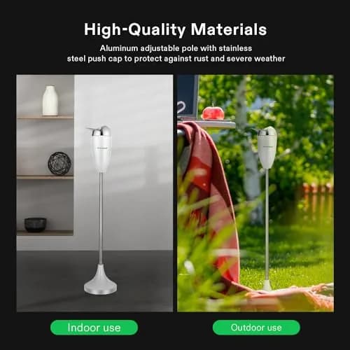 VIVOSUN Adjustable Standing Ashtray with Lid for Outside Patio 5.9" Base, 21.5"-35" Height | Modern White Finish thumbnail 3