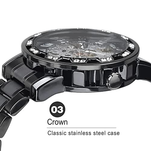 FORSINING Retro Steampunk Skeleton Automatic Diamond Men's Watch 45mm (1.77in) | Luxury Mechanical Wrist Watch thumbnail 5