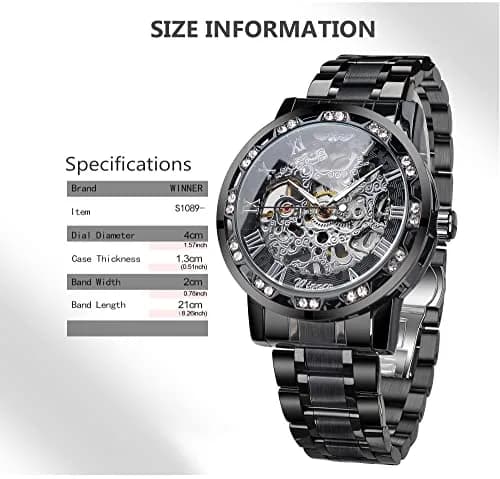 FORSINING Retro Steampunk Skeleton Automatic Diamond Men's Watch 45mm (1.77in) | Luxury Mechanical Wrist Watch thumbnail 7