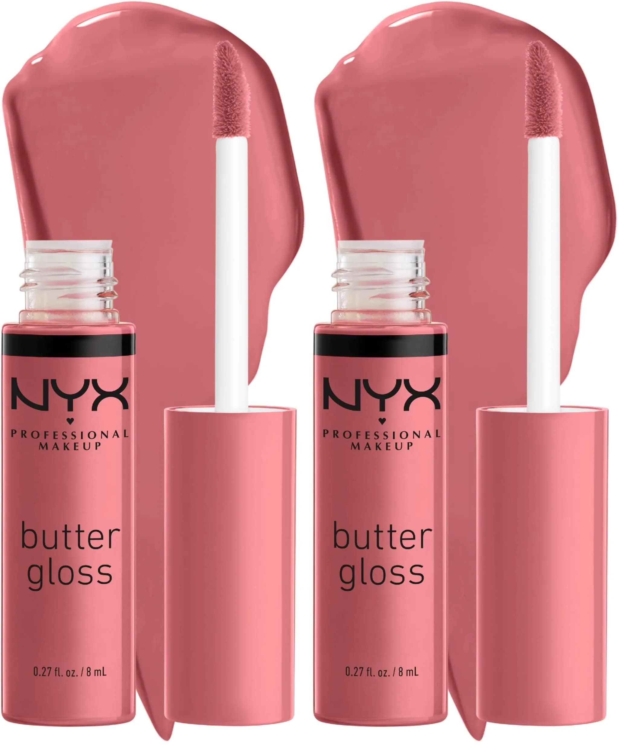NYX PROFESSIONAL MAKEUP Butter Gloss, Tiramisu Brown (Pack of 2) | Non-Sticky, Sheer-Medium Coverage