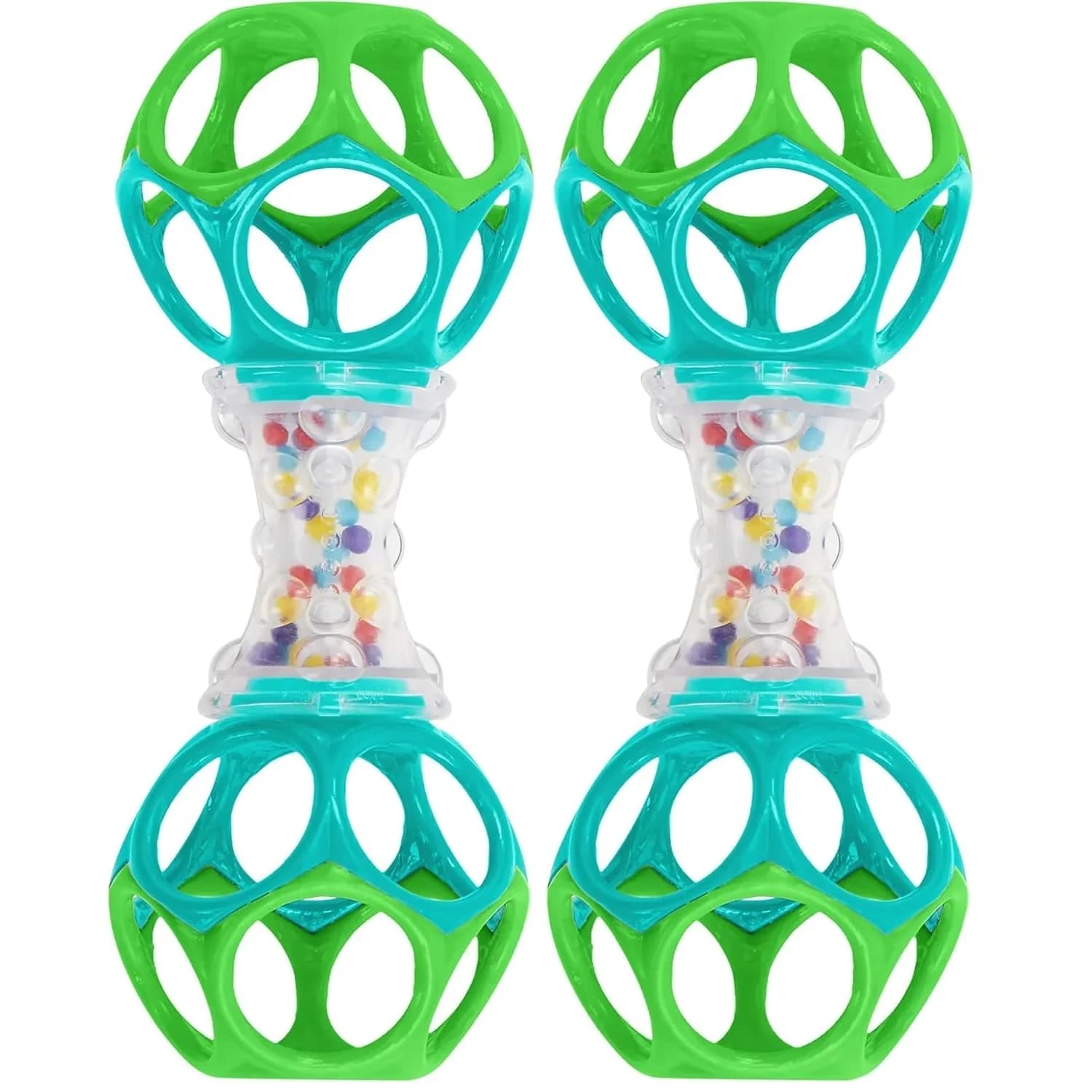 Bright Starts Oball Shaker Rattle Toy 2-Pack | BPA-Free, Easy-Grip for Newborns — Oball Shaker Rattle (2 pk)