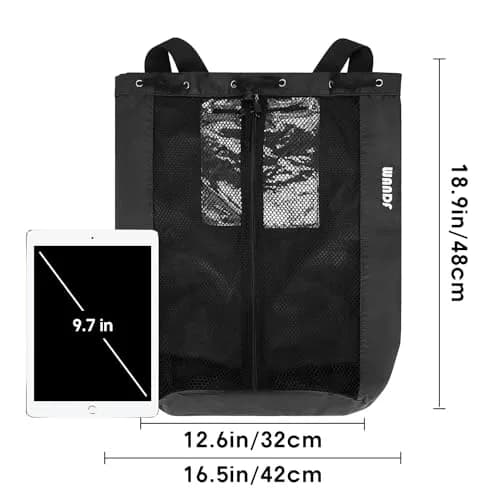 WANDF Mesh Swim Backpack for Swimmers, Breathable Beach Bag (M,Black) | Large Capacity & Quick Dry thumbnail 8