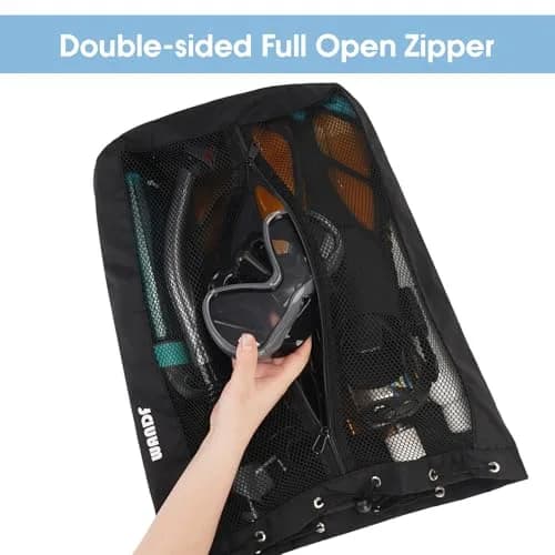 WANDF Mesh Swim Backpack for Swimmers, Breathable Beach Bag (M,Black) | Large Capacity & Quick Dry thumbnail 2