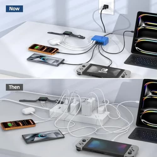BOVICAS 100W 6 in 1 USB Charger | Fast Charging Multiport Station for Multiple Devices thumbnail 8