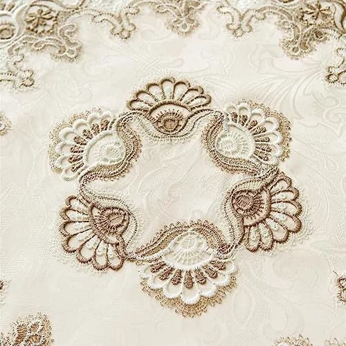 mylacerhome Lace Round Tablecloth Doily 60 cm (24 inch) | Elegant Embroidery for Parties & Tables thumbnail 7