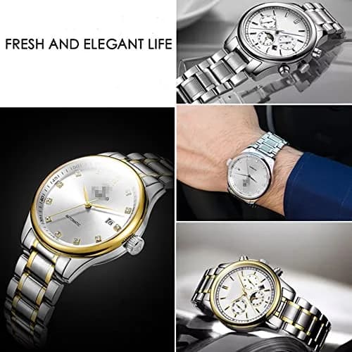 Niziruoup 21mm Stainless Steel Watch Band | Two Tone Silver/Gold, Adjustable & Durable (70-120 chars) thumbnail 4