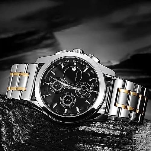 Niziruoup 21mm Stainless Steel Watch Band | Two Tone Silver/Gold, Adjustable & Durable (70-120 chars) thumbnail 7