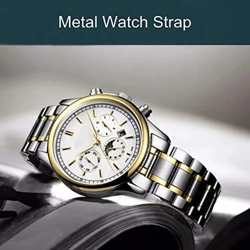 Niziruoup 21mm Stainless Steel Watch Band | Two Tone Silver/Gold, Adjustable & Durable (70-120 chars) thumbnail 8
