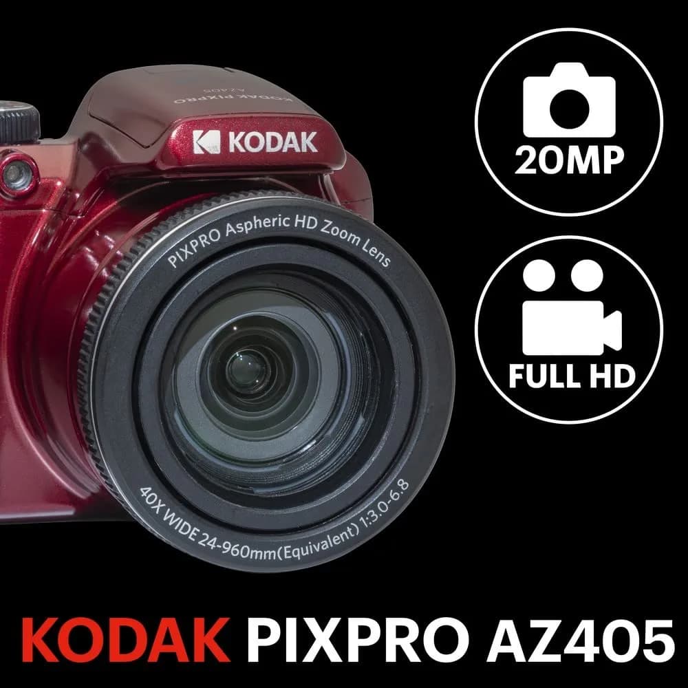 KODAK Pixpro Astro Zoom AZ405 Digital Camera Red | 20MP 40x Optical Zoom Full HD 1080p Video - view 2