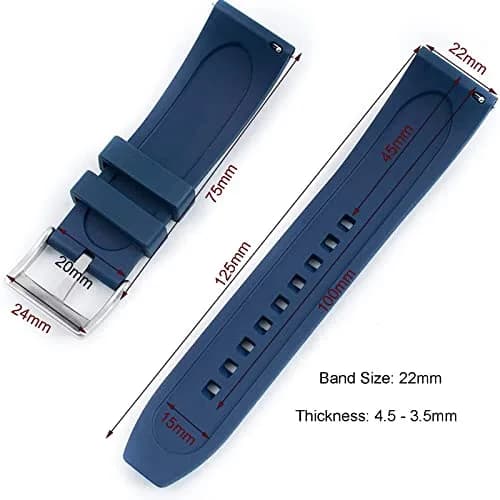 Niziruoup Fluororubber Watch Band 20mm 21mm 22mm | Quick Release FKM Rubber Strap for Men & Women thumbnail 2