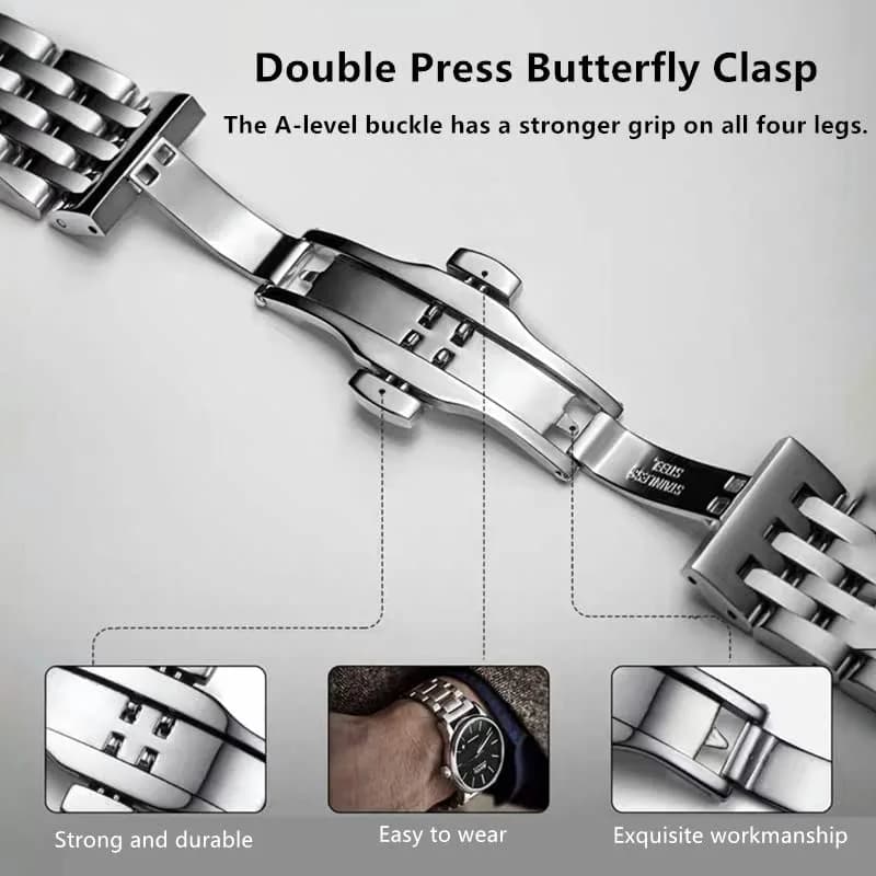 Niziruoup Stainless Steel Watch Band 18mm (0.71 in) | Universal Metal Watch Strap for Smartwatches and Traditional Watches thumbnail 5