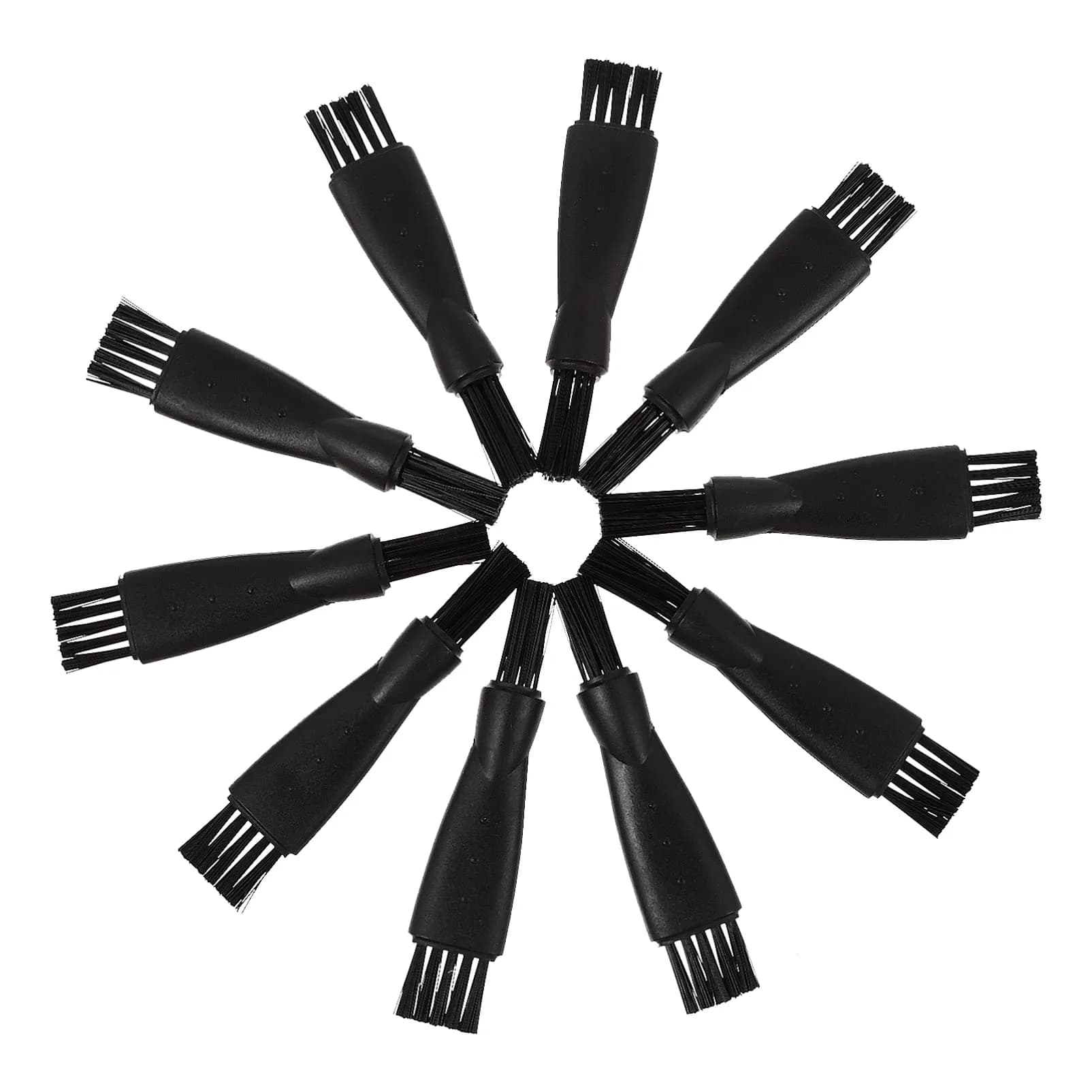 GLEAVI Electric Razor Cleaning Brushes 10-Pack | Dual-Head Design for Men's Shaver Maintenance — Black