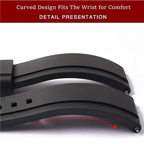 Niziruoup Quick Release Fluororubber Watch Band 22mm | Soft Durable FKM Rubber Replacement Strap for Men & Women thumbnail 5