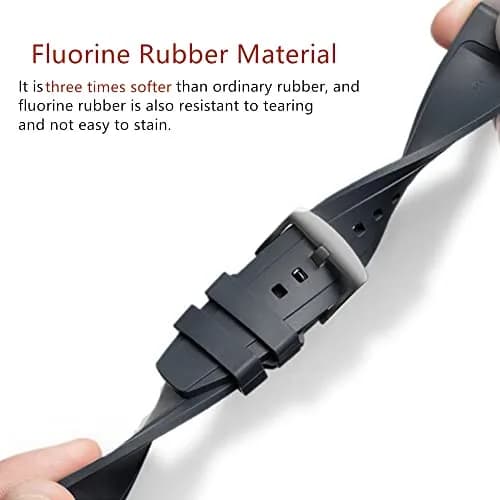 Niziruoup Quick Release Fluororubber Watch Band 22mm | Soft Durable FKM Rubber Replacement Strap for Men & Women thumbnail 3