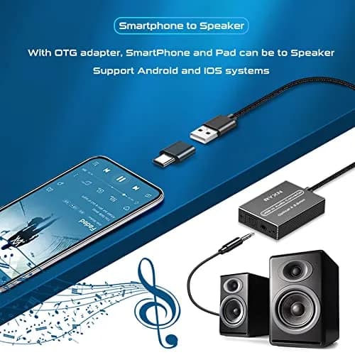 RYXN USB to Optical & 3.5mm Audio Converter with OTG Adapter | 192kHz/24-bit Digital to Analog Audio thumbnail 6