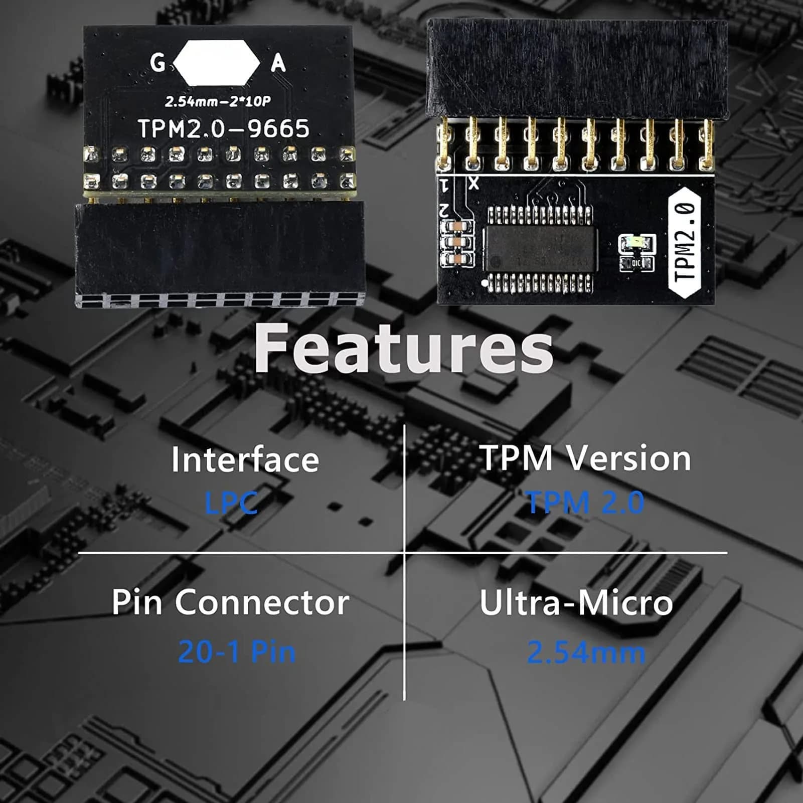 AMONIDA TPM 2.0 Encryption Security Module 20Pin | Secure Your PC Data - view 4