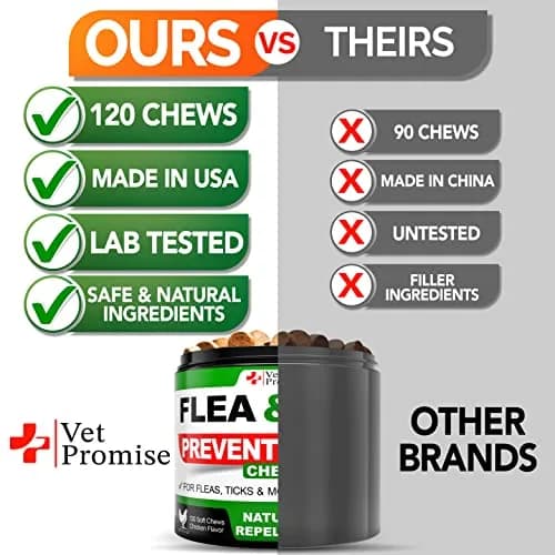 Vet Promise Flea and Tick Prevention for Dogs Chewables 120 Chews | Natural Flea & Tick Control thumbnail 5