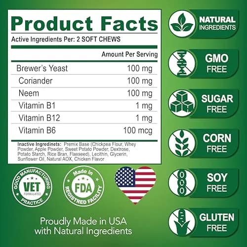 Vet Promise Flea and Tick Prevention for Dogs Chewables 120 Chews | Natural Flea & Tick Control thumbnail 6
