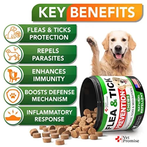 Vet Promise Flea and Tick Prevention for Dogs Chewables 120 Chews | Natural Flea & Tick Control thumbnail 2