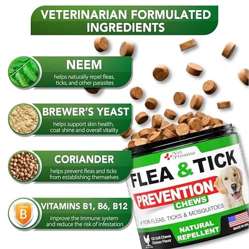 Vet Promise Flea and Tick Prevention for Dogs Chewables 120 Chews | Natural Flea & Tick Control thumbnail 3