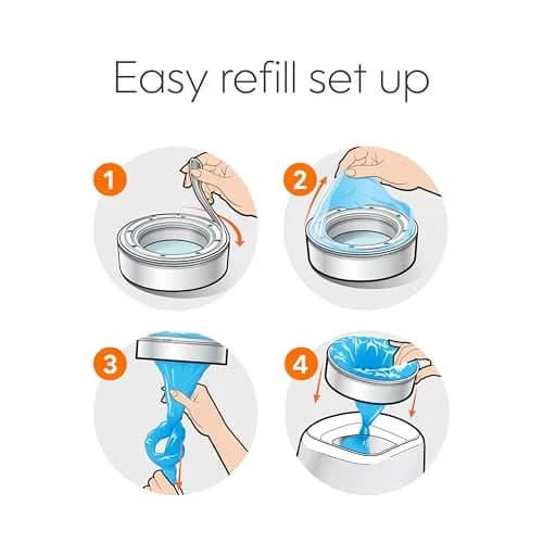 Diaper Genie Essentials Round Refill 8-Pack | Odor-Locking Diaper Pail Refills for Complete & Expressions Pails thumbnail 4