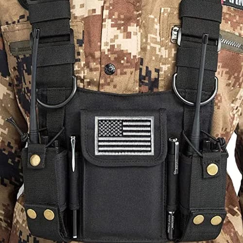 LUITON Radio Shoulder Holster Chest Harness Holder Vest Rig for Two Way Radio 4 Pack | Adjustable Nylon Chest Pouch for Kenwood, Baofeng, Retevis thumbnail 2