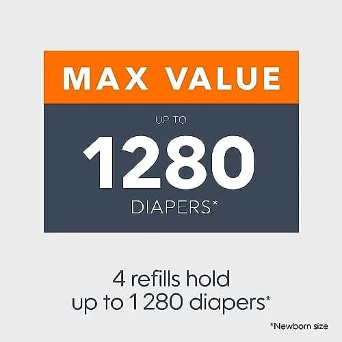 Diaper Genie Essentials Round Refill 4-Pack | Holds Up to 1280 Newborn Diapers | Unscented Continuous Film | Made in North America thumbnail 6
