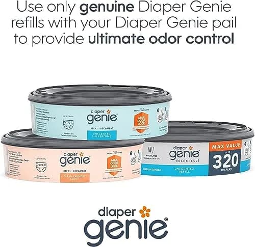 Diaper Genie Essentials Round Refill 4-Pack | Holds Up to 1280 Newborn Diapers | Unscented Continuous Film | Made in North America thumbnail 7