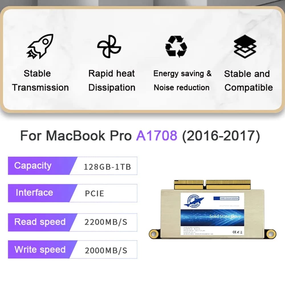 Dogfish 1TB NVMe PCIe Gen3x4 M.2 SSD for MacBook Pro A1708 (2016-2017) | Upgrade Internal Solid State Drive - view 6