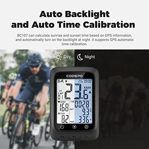 COOSPO GPS Cycling Computer BC107 & Bike Cadence/Speed Sensor BK467 | 2.4 Inch Auto-Backlight Display, Bluetooth/ANT+ thumbnail 3
