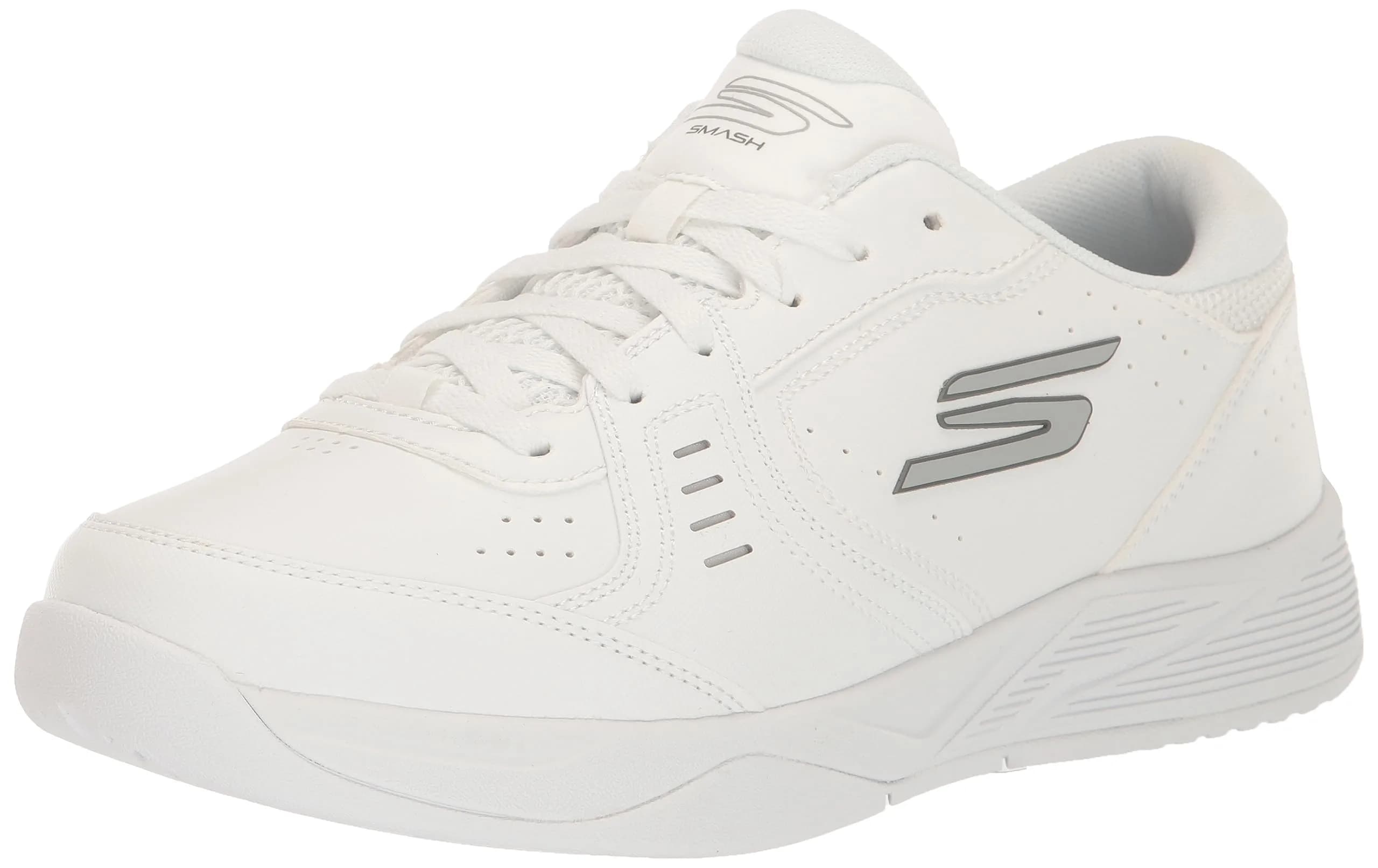Skechers Men's Viper Court Smash Pickleball Sneakers, White, 8 X-Wide | Athletic Court Performance — White