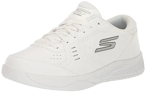 Skechers Men's Viper Court Smash Pickleball Sneakers, White, 8 X-Wide | Athletic Court Performance thumbnail 1